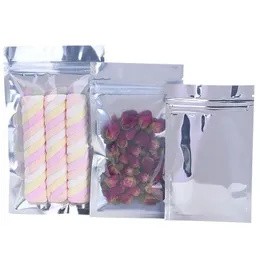 2020 Transparent aluminiumfolie Bag Sealed Zipper Seal Bag Packaging Food PAG Retail Re-tätbar bakförpackningspåsar