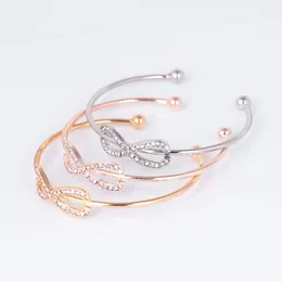 8 Crystal Armband Bangle 8 Form Charm Armband Bangle Infinity Love Siver Plated Female Bracelets Bangles