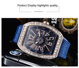 Rubber Diamond Men's Watches Quartz Women Gift Men Watch Mans Square Diamond Starry Fashion Business Wine Barrel Shape Personality 2021