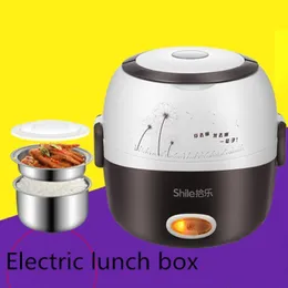 Heizung Lunchbox Elektrischer Edelstahl Beheizter Lebensmittelbehälter mit Fächern Thermal Meal Prep Thermo Bento Box für Kinder Y200429