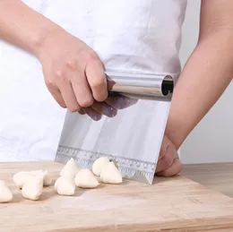 ピザカッターステンレススチールベンチスクレーパー生地スクレーパー測定ガイドキッチンツールスケールSN2233の厚み麺ナイフ