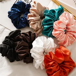 2020 Oversized Hair Scrunchies ring Women Silk Scrunchie Elastic Hair Bands Girls Headwear Grip Loop Ponytail Holder Hair Accessories