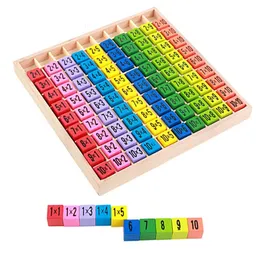 Montessoriの素材の赤ちゃんの木製のおもちゃ99乗算テーブル数学のおもちゃLJ200907