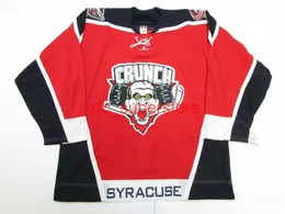 Genähte Benutzerdefinierte Syrakus Crunch Ahl Hockey Jersey Hinzufügen von Namensnummer Herren Kinder Jersey XS-5XL