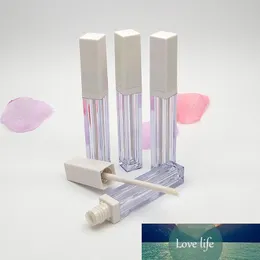 4 ml mini cuadrado tubo de lápiz labial de plástico transparente botellas de paquete de labios con tapa blanca contenedor de cosméticos vacío