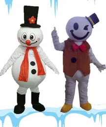 マスコットのCostumesxmas Snowman Mascot Costumeスーツパーティーゲームドレス衣装衣料品広告カーニバルハロウィーンイースターフェスティバル大人