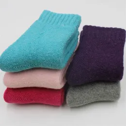 Herbst Winter Plus Dicke Wolle Und Kaninchen Haar Halten Warme Kinder Socken Terry Innen Weiche Jungen Mädchen Hohe Qualität Socken 3-12 Y 201112