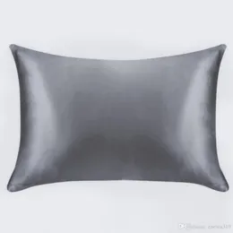 20 * 26Ink Silk Satin Pillowcase Hem Multicolor Ice Silk Pillow Case Zipper Pillow Cover Double Face Envelope Bedding Pillow Cover WVT0821