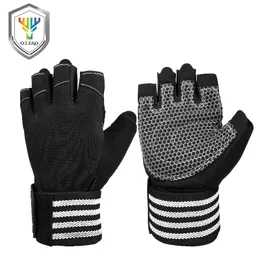 OZERO Weight Lifting Gloves Sport Dumbbell Barbell Gym Crossfit Fitness Gloves Gymnastics Bar Weightlifting Workout For Men 9020 Q0107