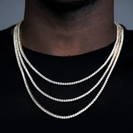 3mm CZ Tenis Zincir Kolye Klasik Zincir Maç Hip Hop Kolye 5A Buzlu Out Bling Yüksek Kaliteli Erkekler Erkek Hiphop Takı