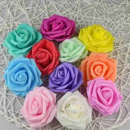 7cm Pe Foam Rose Artificial Flower Heads for Diy Wreaths Bröllop Evenemang Dekoration Hem Garden Dekorativa Tillbehör