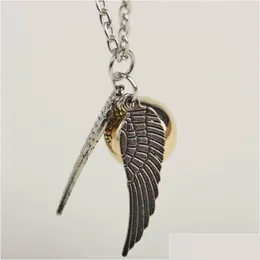 New Style Silver Wings Snitch Gold Necklace Pendant Golden Wholesale Rhbbr 7A3Yg