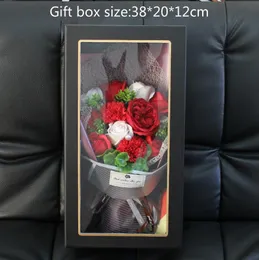 Nowa Party Favor Kwiaty Bouquets Goździk Róże mydło Bukiety Pudełka Pudełka Matki Dnia Walentynki Dnia Rose Pudełko Christmas Prezent