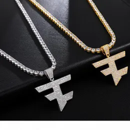FaZe Clan Anh nger Halskette M nner Frauen Hip Hop Gold Silber Farbe Iced Out KubikZircon Schmuck Halskette