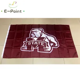 NCAA Mississippi State Bulldogs 플래그 3 * 5ft (90cm * 150cm) 폴리 에스터 플래그 배너 장식 비행 홈 가든 플래그 축제 선물