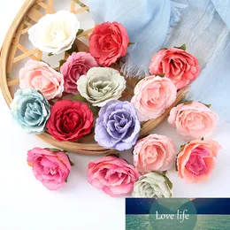 10 sztuk / partia Sztuczny Kwiat 4 CM Silk Rose Head for Wedding Party Decoration DIY Kwiat Ściana Scrapbook Craft Fake Flo