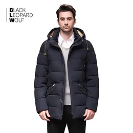 Blackleopardwolf Зимний пуховик мужское пальто зимние мужские куртки средней длины с капюшоном Теплые повседневные маркеры Парка BL-833 201209