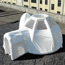 Ticari gösteri veya oda için hava geçirmez tüp yapısı ile en yeni kubbe şişme kabarcık otel çadır beyaz kamp binası