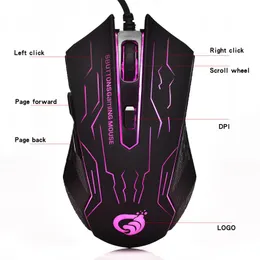 Niversal Computer Gaming Mouse USB Glary Przewodowe Siły Gaming Mouse Home Office Myszy Akcesoria Komputerowe Darmowa Wysyłka