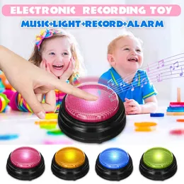 Recordable Talking Button Game Answer Buzzer Alarm Button with Led Adult Event Game Party Tools Bar Kids Children Toy Gifts G1224