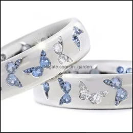 Cluster rings smycken mode kreativ fjäril colorf bröllop för kvinnor elegant mticolor zircon glamour ring flicka gåva släpp leverans 2021