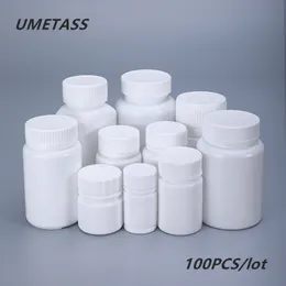 Umetass tomma medicinska plastflaskor med lock bärbara piller tabletter kapselbehållare matkvalitet 20 ml, 30 ml, 40 ml, 50 ml, 70 ml T200819
