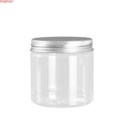 200m 200ml plastkärl kosmetisk krämpott Aluminium lock Cap Clear Pet Container Tomma matförpackningsburkar 22pcsgood Quantit