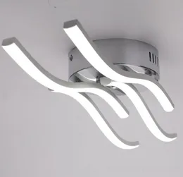 LED Ceiling Light Ceiling Lamp AC85-265V Modern Curved Design 4 Lights for Bar Restaurant Bedroom Living Room 24w