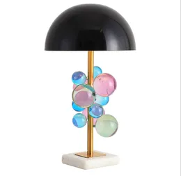 Postmodern personality mushroom LED table lamp reading room bedroom bedside lamp Nordic stained glass decorative table lamp