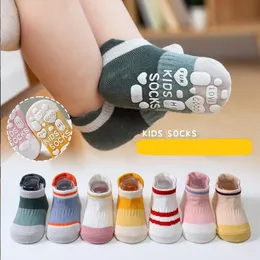 Infant children skid resistance floor socks Cute boys girls toddler summer breathable cotton sox thin mesh Amusement park trampoline socks for 0-12 years child