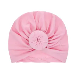 1 Pcs Infant Solid Cotton Pellet Turban For Girls Spandx Stretchy Beanie Kids Hat Baby Cap New Born Newborn Photography Props H jlleLc