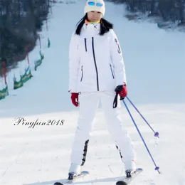 Winter Skianzug Männer Und Frauen Hohe Qualität Jacke + Hosen Schnee Warme Wasserdichte Winddicht ing Snowboarden Weibliche Anzüge 220106