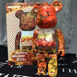 HOT Games 400% 28CM Bearbrick The ABS Maple Leaf Fashion bear Chiaki figures Toy For Collectors Bearbrick Art Work model decoration toys gift