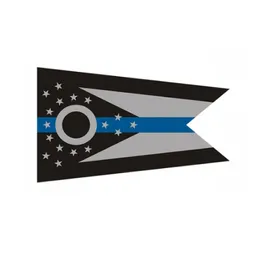 Ohio State Flag Thin Blue Line Flag 3x5 Ft Polis Banner 90x150cm Festival Gift 100D Polyester Inomhus Utomhus Tryckt Flagga