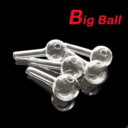 Special Type Clear Mini Glass Oil Burner Pipes 7cm Length 3cm Diameter Ball Tube Nail Tips Burning Jumbo Pyrex Concentrate Pipe Transparent Smoking Accessories