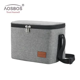 AOSBOS Fashion Portable Thermal Lunch Väskor För Kvinnor Kids Män Multifunktion Mat Picnic Cooler Box Isolerad Tygväska Lagring T200710