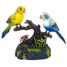 Zabawna rodzina Pet Para kochanków Kontrola dźwięku Zabawki Bird Talking Birds Pet Birds Pet Bird Cage Electronic Voice Control Toys 201212