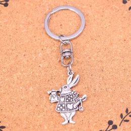 Fashion Keychain 36*23mm musical rabbit trumpet Pendants DIY Jewelry Car Key Chain Ring Holder Souvenir For Gift