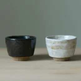 アンティークスモールティーボウルビンテージティーカップ粗い陶器手作りの石器ティーカップ
