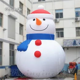 Riesiger aufblasbarer Weihnachts-Schneemann im Freien, 6 m, niedliche Cartoon-Figur, weißer luftgeblasener Schneemann-Modellballon für Winterdekoration