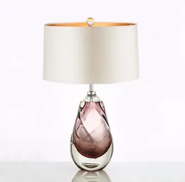 Amerikansk enkel lyxig glaskonst bordslampa sovrum vardagsrum mode kreativ bordslampa deco maison masa lambas tafellamp