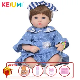 17 Cal Moda Realistyczna Reborn Baby Doll Babies Soft Cotton Cloth Body Doll Prezent Zabawki Dla Kid Playmate Hurtownie Boneca Reborn LJ201031