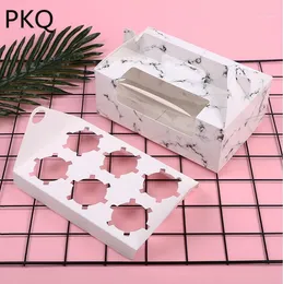 Hediye Sargısı 10 PCS 4 Boyutlar Beyaz Karton Kek Kutusu 1/2/4/6 Tutucu Cupcake Pişirme Ambalajı Hediyesi1