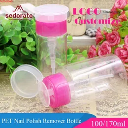 Sedorate 20 PCs / lote PET 100ml 170ml Manicure Tools Press Suculta Prego Espreguiçadeira Removedor Garrafas Recipientes Composição ZM026Good Produto