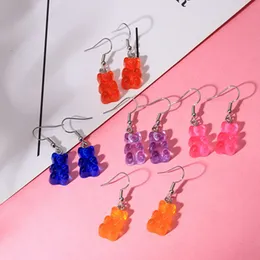 10 pair set yaratıcı sevimli mini sakız ayı küpeler minimalizm karikatür tasarımı kadın kulak kancaları dangler mücevher hediyesi215b