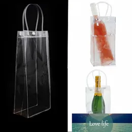 1pcs Portable Wine Beer Champagne Bucket Drink Ice Bag Bottle Cooler Bag Chiller Foldbar Carrier PVC Transparenta Korg Väskor