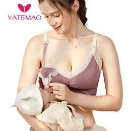 YATEMAO Lace Maternity Nursing Bra for Feeding Breast Feeding Bra Underwear Clothes for Pregnant Women Soutien Gorge Allaitement LJ201123