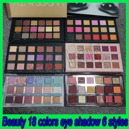 Beauty makeup 18 colors Rose & Naughty & NUDE matte shimmer eyeshadow palette Mercury eye shadow cosmetics paletes 6 styles for Christmas