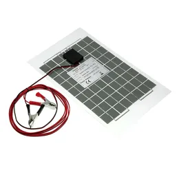 12V 10W 38 X 22 CM PolyCrystalline Transparent Epoxy Resin Solar Panel With Alligator Clip Wire