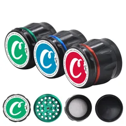 diametro 43mm smerigliatrice per erbe in metallo con tamburo diamantato in lega di zinco a 4 strati mini smerigliatrice per tabacco da cuoco di marca all'ingrosso